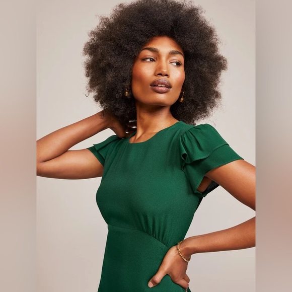 Reformation Romina Midi Dress, Emerald Green, Size 0 - Picture 8 of 8
